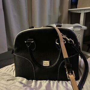 Dooney & Bourke Black and Tan Satchel